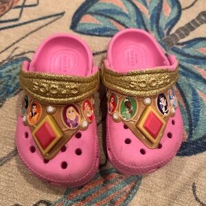 Limited edition Disney Princess Pink Kids light up crocs 5C size
